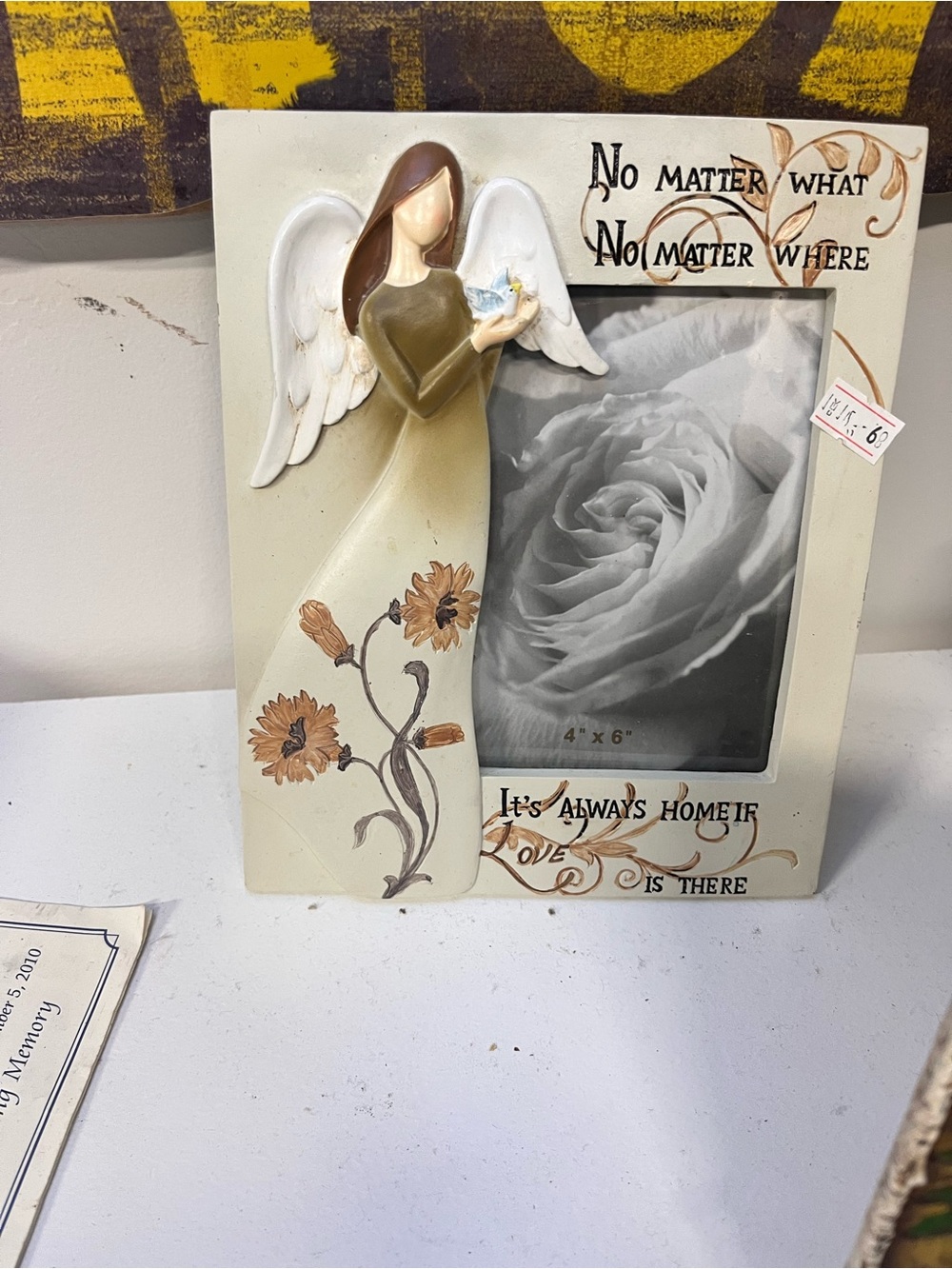 Angel Motif Cream and Brown Decorative Picture Frame